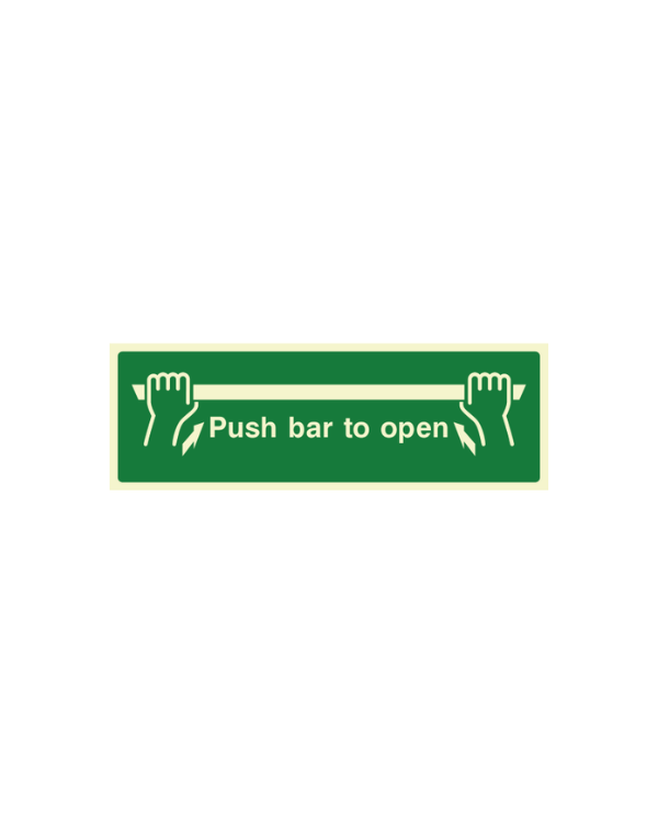 Push Bar to Open Sign (Landscape) 300 x 100mm • Fireology